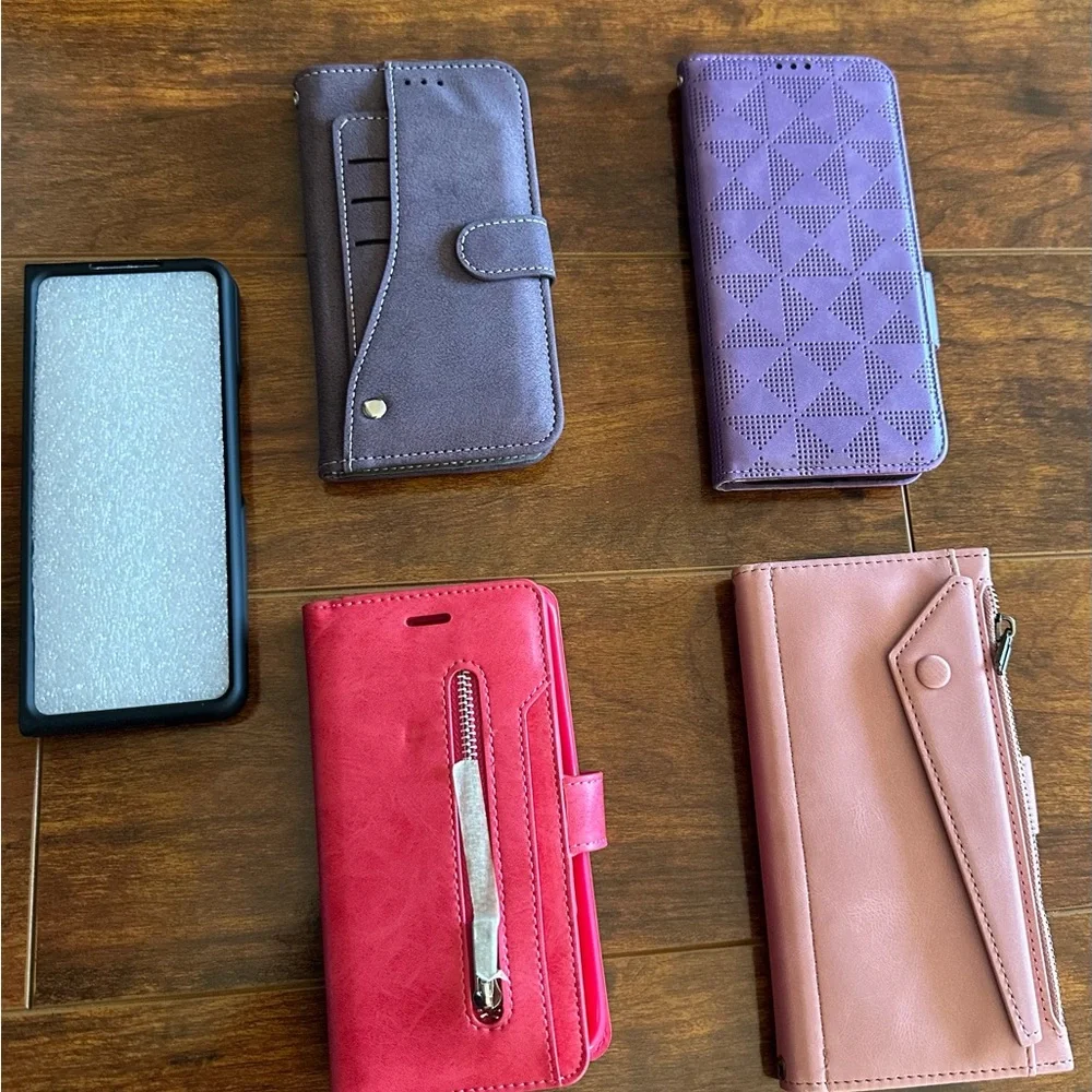 Assorted Phone Cases - Purple, Brown, Blue, Black
